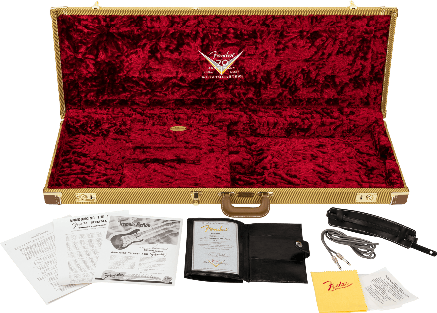 Limited Edition 70th Anniversary 1954 Stratocaster® Time Capsule Package, 1-Piece Quartersawn Maple Neck Fingerboard, Wide-Fade 2-Color Sunburst
