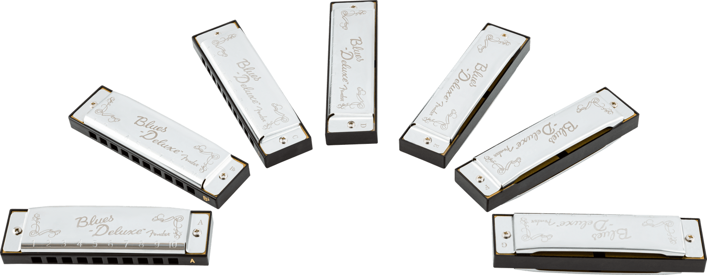 Blues Deluxe Harmonicas - 7 Pack with Case